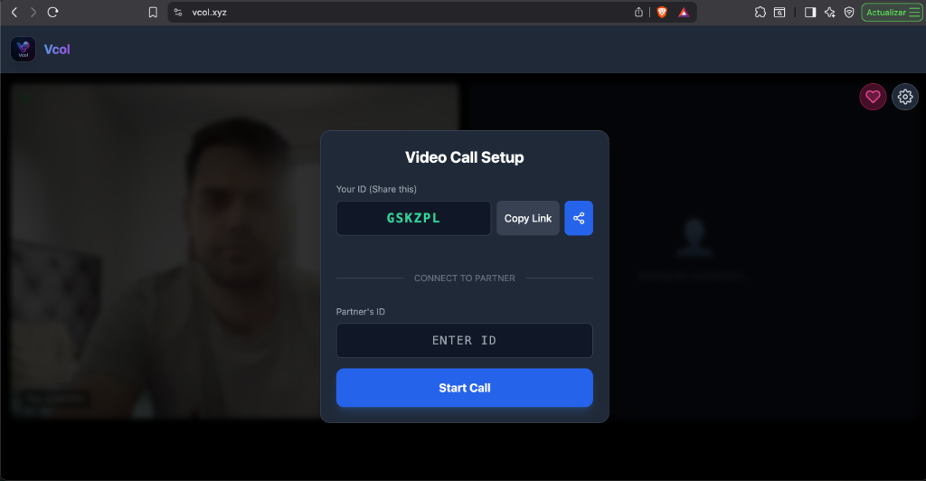 Vcol — Videollamadas P2P Instantáneas